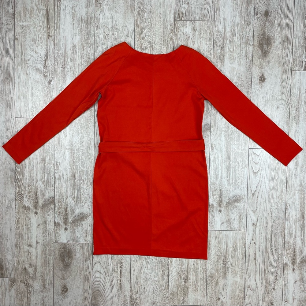 TURNOVER 38 Orange Long Sleeve Dress with Belt - Picture 4 of 5
